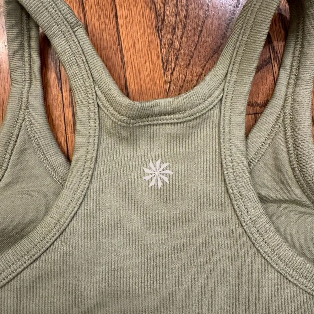 NWT New ATHLETA GIRL Rise Above Rib Cami Shelf Bra Racerback Tank Top M 8 10